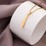Middle East Map Flag Pendant Chain Necklace Gold/Stainless Steel