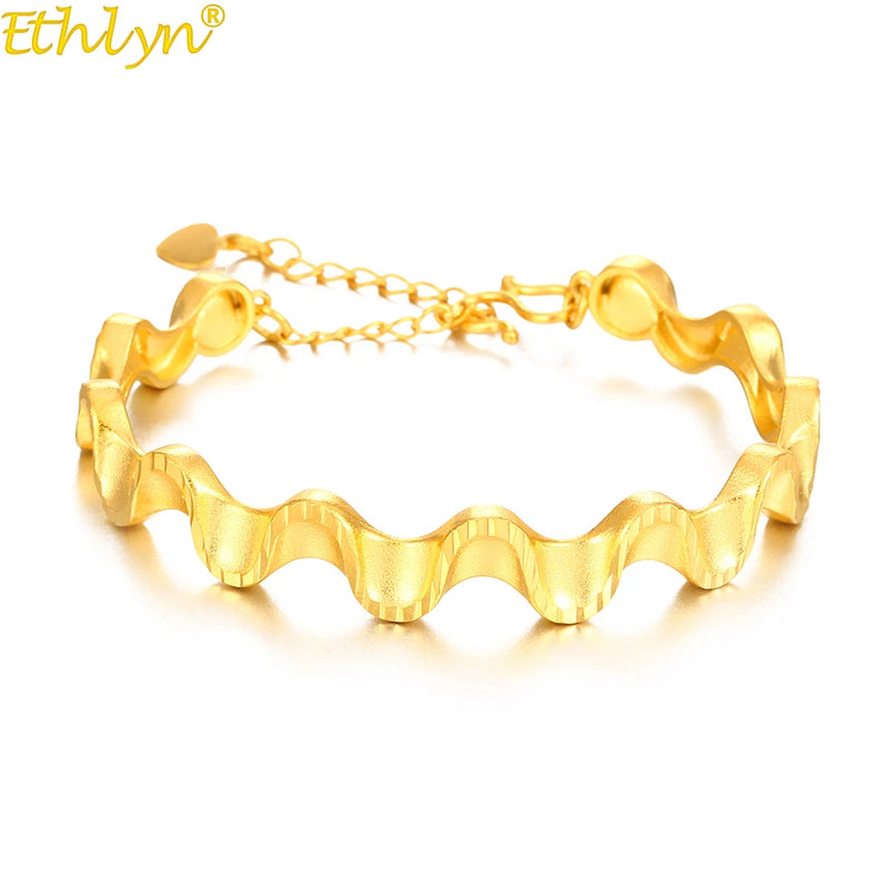 Twisted Pattern Adjustable Bangle for Women