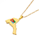 Eritrea Map & Flag Pendant Necklace African Jewelry