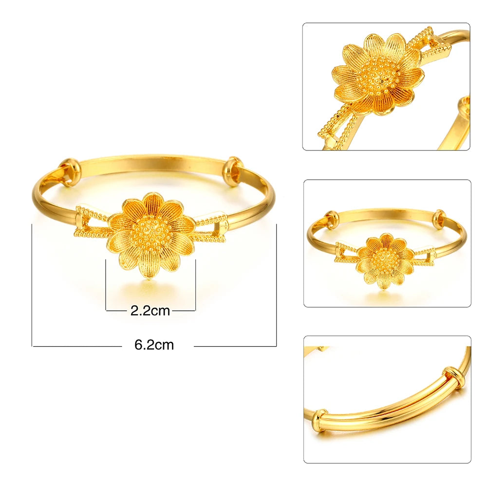 Dubai Flower Pattern Adjustable Bangle