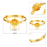 Dubai Flower Pattern Adjustable Bangle