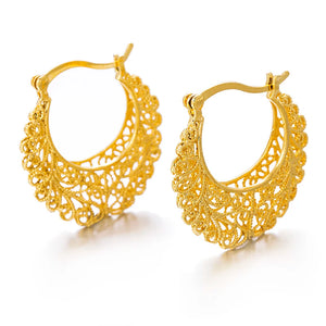 Arab Middle East Hollow Big Size Clip Earrings