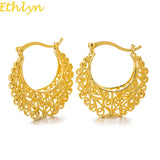 Arab Middle East Hollow Big Size Clip Earrings