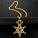 Big Hollow Cross Pendant Necklace for Women Men Religion