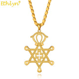 Big Hollow Cross Pendant Necklace for Women Men Religion