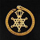 Big Hollow Cross Pendant Necklace for Women Men Religion