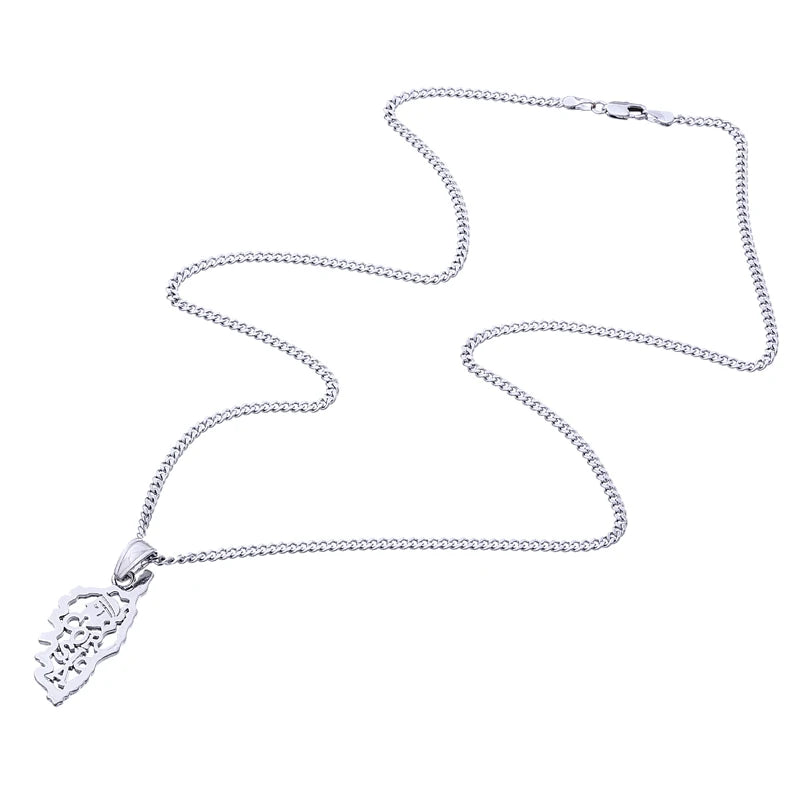 Gold Corsica Map Pendant Necklace for Men & Women