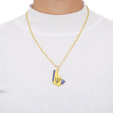 Punk Barbados Island Map Flag Pendant Necklaces