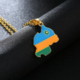 Rwanda Map Flag Charm Pendant Necklace Rwandans Jewelry African Women/Girls