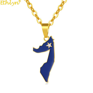 Somalia Map Necklace Stainless Steel Charms Pendant