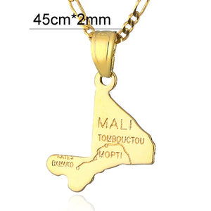 Mali Map Necklace for Women & Men P34