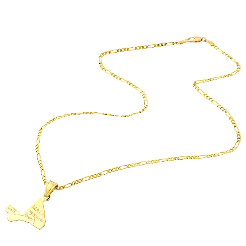 Mali Map Necklace for Women & Men P34