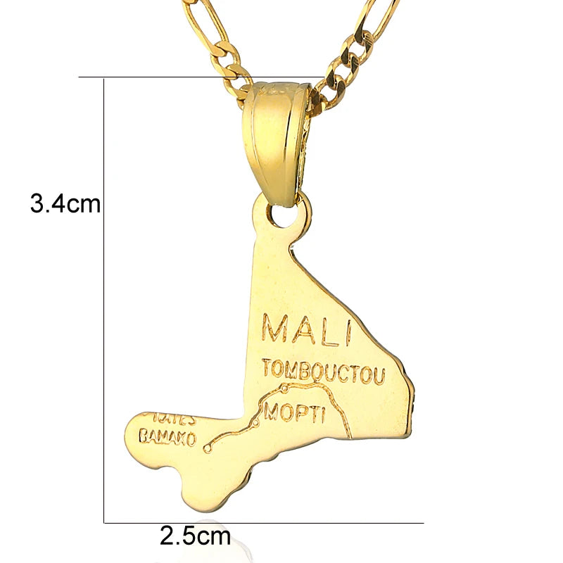 Mali Map Necklace for Women & Men P34
