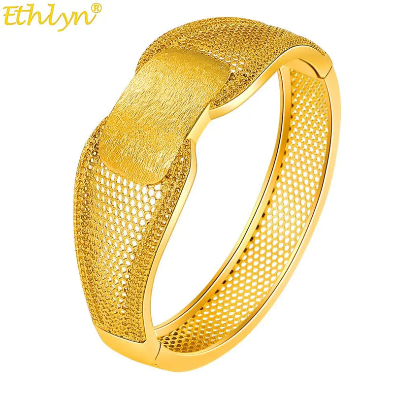 Women Chunky Bracelet Wide Bangle Bridal Hollow Bracelet