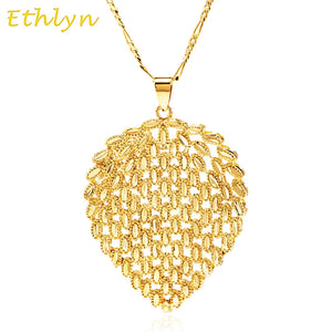 African Slide Leaves Pendant Necklace Wedding Jewelry P088