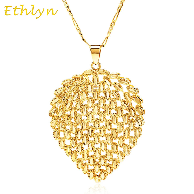 African Slide Leaves Pendant Necklace Wedding Jewelry P088