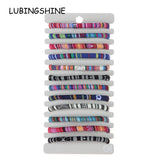 12pcs Couples Women Printing Charms Bracelets Rope Chain Bohemian Jewelry