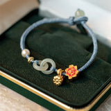 Hetian Jade Pearl Braided Bracelet for Women ASL74