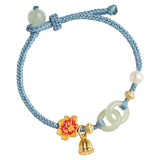 Hetian Jade Pearl Braided Bracelet for Women ASL74