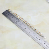 925 Silver Champagne Cubic Zircon Charm Bracelet For Women 7 INCH
