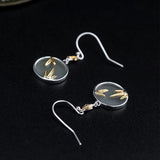 925 Silver Chinese Style Round Jade Earrings EH122