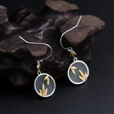 925 Silver Chinese Style Round Jade Earrings EH122