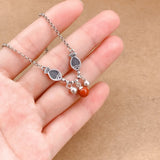 925 Silver Red Agate Anklet Double Fish Foot Chain JL009