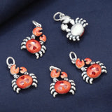 Enamel Crab Pendant for Jewelry Making