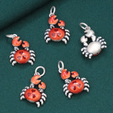 Enamel Crab Pendant for Jewelry Making