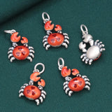 Enamel Crab Pendant for Jewelry Making