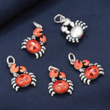 Enamel Crab Pendant for Jewelry Making