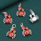 Enamel Crab Pendant for Jewelry Making