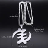 Adinkra Gye Nyame Chain Necklace Stainless Steel Silver Ghana Jewelry