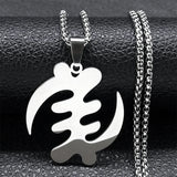 Adinkra Gye Nyame Chain Necklace Stainless Steel Silver Ghana Jewelry