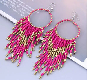 Bohemian Beads Tassel Earrings Women Accessories Jewelry Gift