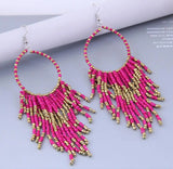 Bohemian Beads Tassel Earrings Women Accessories Jewelry Gift