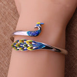 Bohemian Peacock Dripping Oil Bracelet Colorful Design for Party