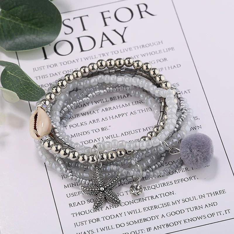 Ethnic Bohemian Tassel Beach Charm Bracelets For Women
