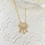 Chinese Style Longevity Lock Charm Necklace 925 Sterling Silver Jade Pendant