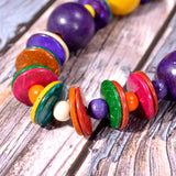 Ethnic Layer Big Bead Wood Necklace & Pendant Leather Bohemian Jewelry