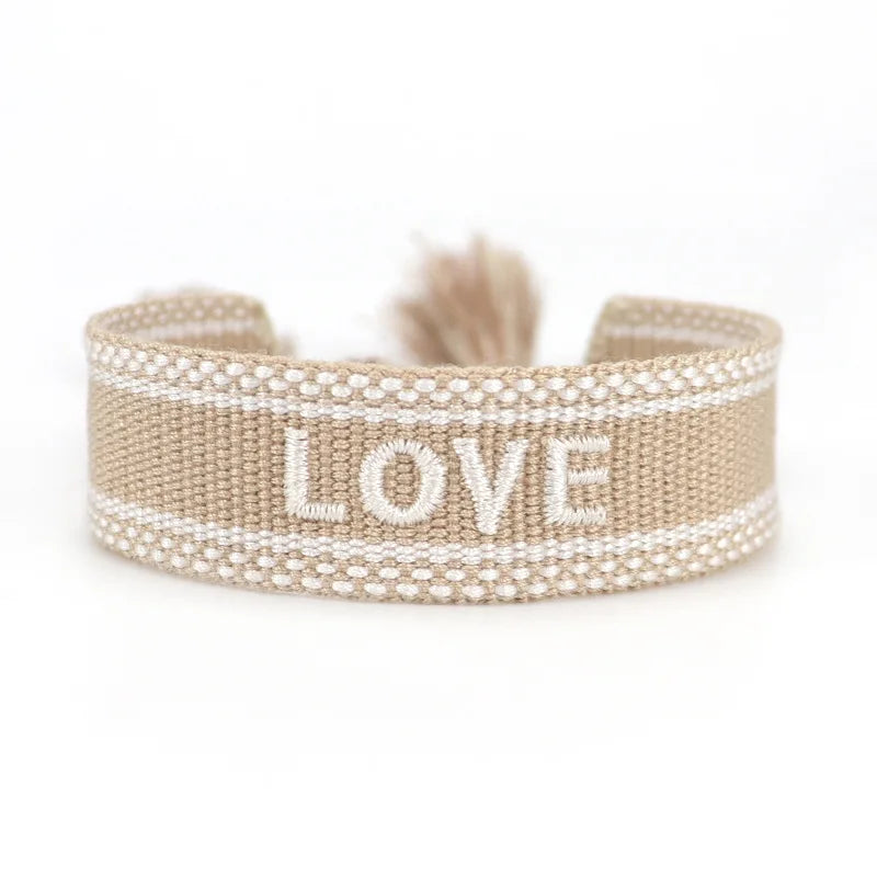Bohemian Women's Woven Bracelet Retro Cotton Rope Embroidered Tassel Bracelet