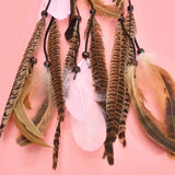 Ethnic Wooden Beads Feather Headband Indian Tribal Party Hair Accessory