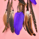 Ethnic Wooden Beads Feather Headband Indian Tribal Party Hair Accessory