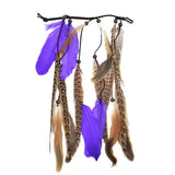 Ethnic Wooden Beads Feather Headband Indian Tribal Party Hair Accessory