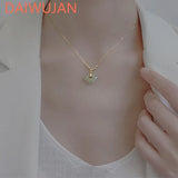 Ethnic Hetian Jade Necklace Beads Safety Lock Pendant Wedding Party Jewelry