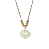 Ethnic Hetian Jade Necklace Beads Safety Lock Pendant Wedding Party Jewelry