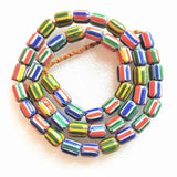 Colorful Safron Lampwork Beads Antiqued Trade Beaded Necklace