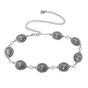 Ethnic Turquoise Buckle Waist Belt for Women