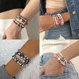 Bohemian Multilayer Acrylic Beads Bracelet Set for Women