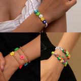 Multilayer Resin Beads Bracelet Set Boho Jewelry